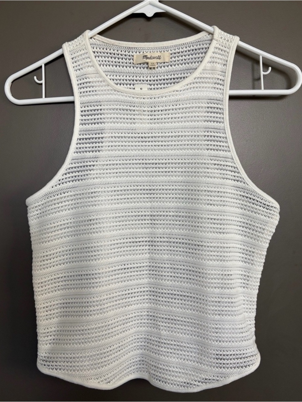 Madewell Crochet Knit Cutaway Tank Top
